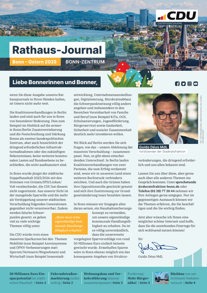 Cover Rathaus-Journal Ostern 2025